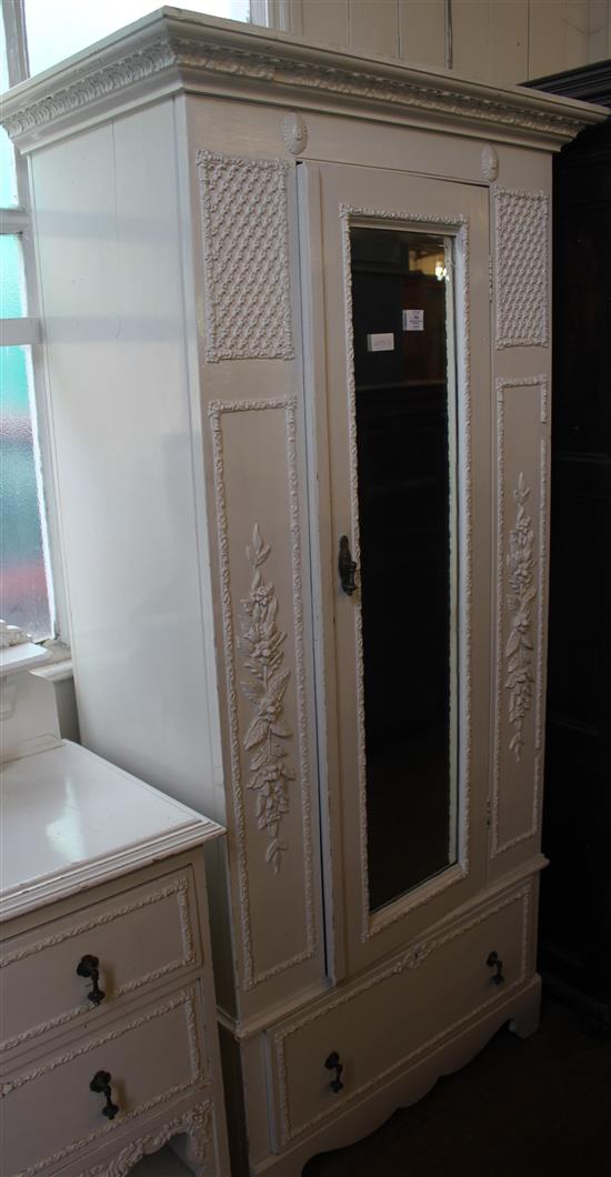 Victorian white painted wardrobe